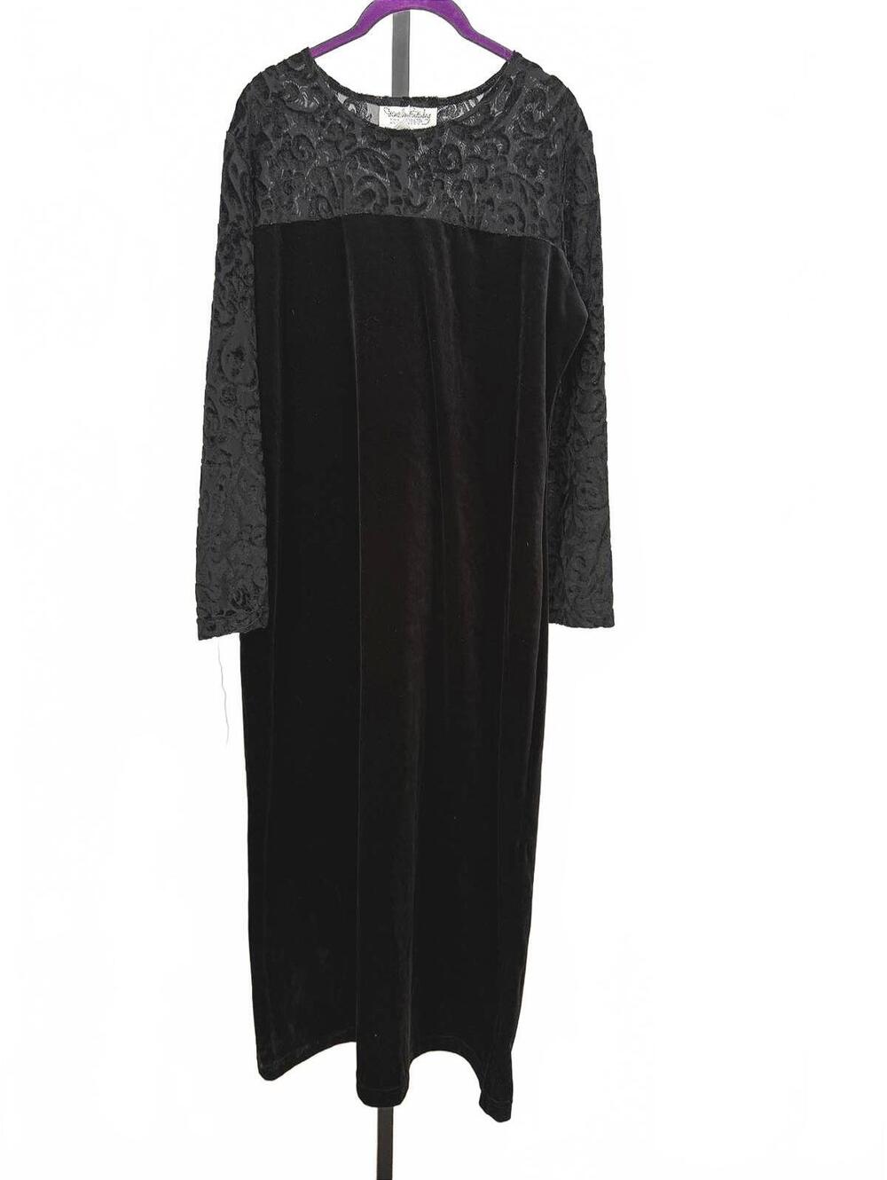 Vintage Diane Von Furstenberg Color Theory Black Velvet Dress Women’s Large